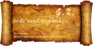 Gröschl Klaudia névjegykártya
